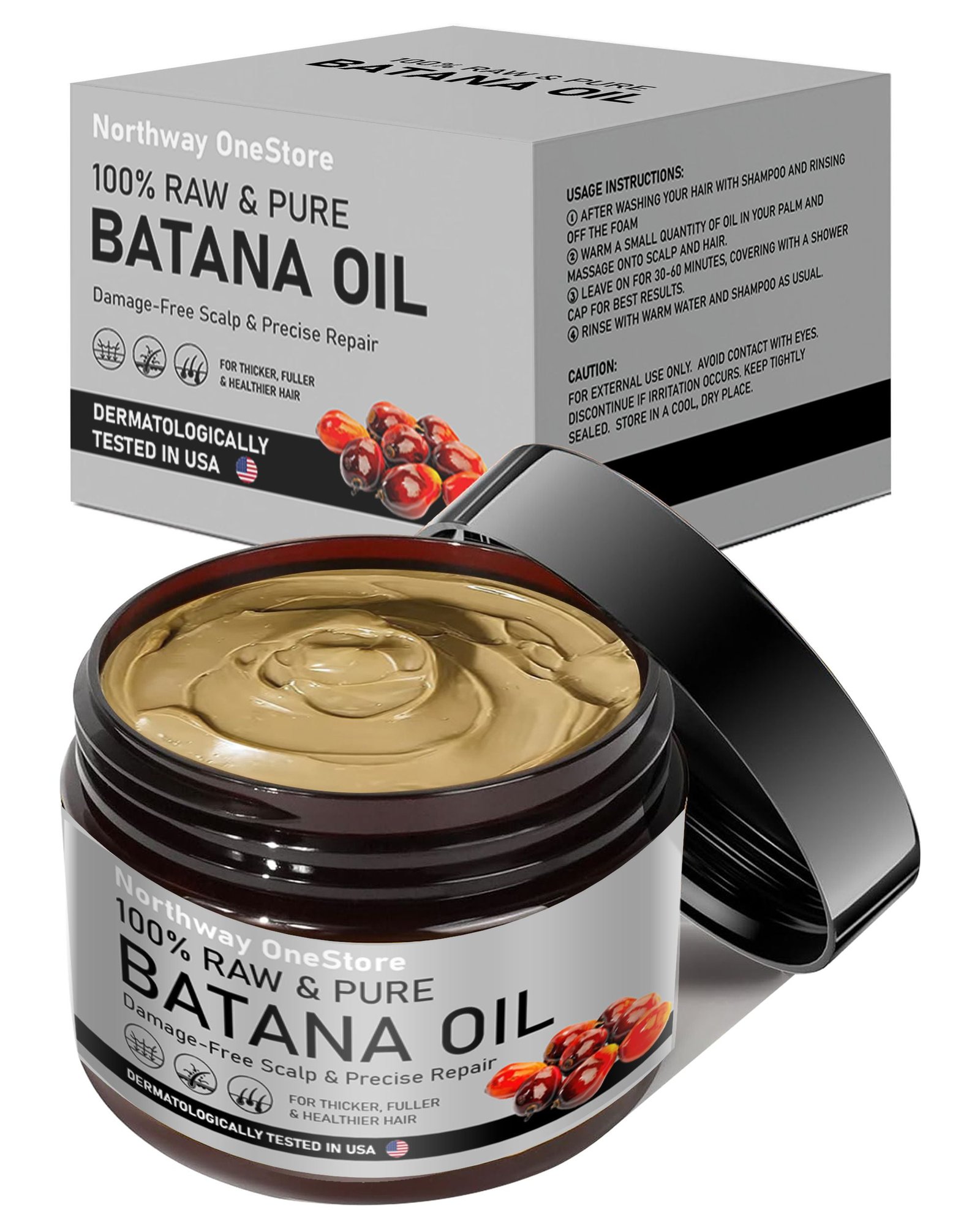 Botana Oil Hair Growth Batana Oil for Hair Growth Dr Sebi Organic,100 percent Pure Batana Oil from Honduras, Raw Bantana Natural Hair Growth Oil, Spoiled Aceite De batana, Bantan, Banta Hair Oil 120g